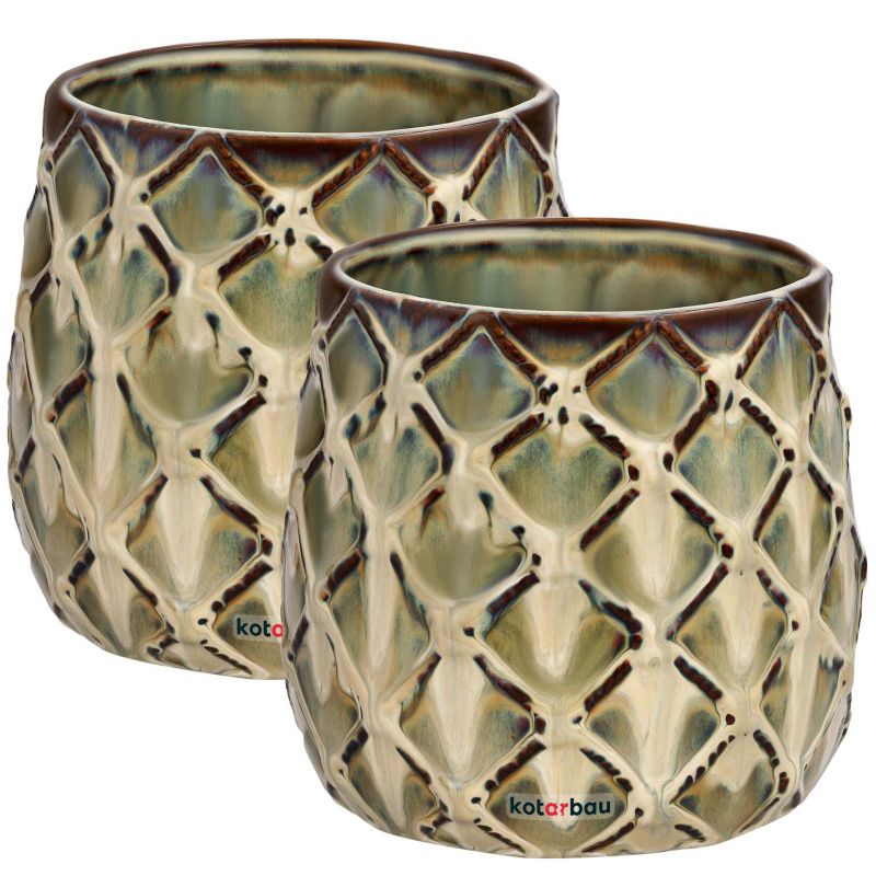Doniczka ceramiczna KOTARBAU ananas 125 mm komplet 2 szt.