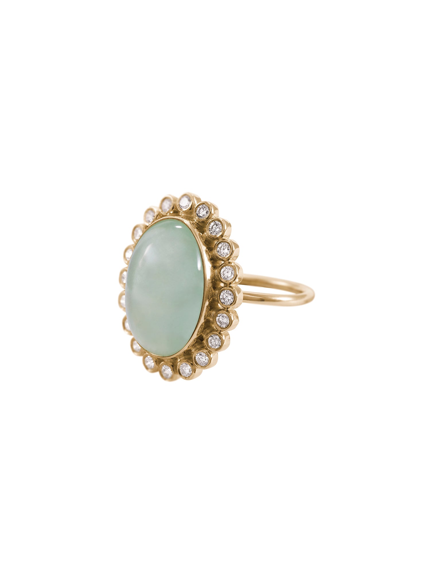 Spell Diamond Ring - pierścionek z chalcedonem z diamentową oprawą, 16