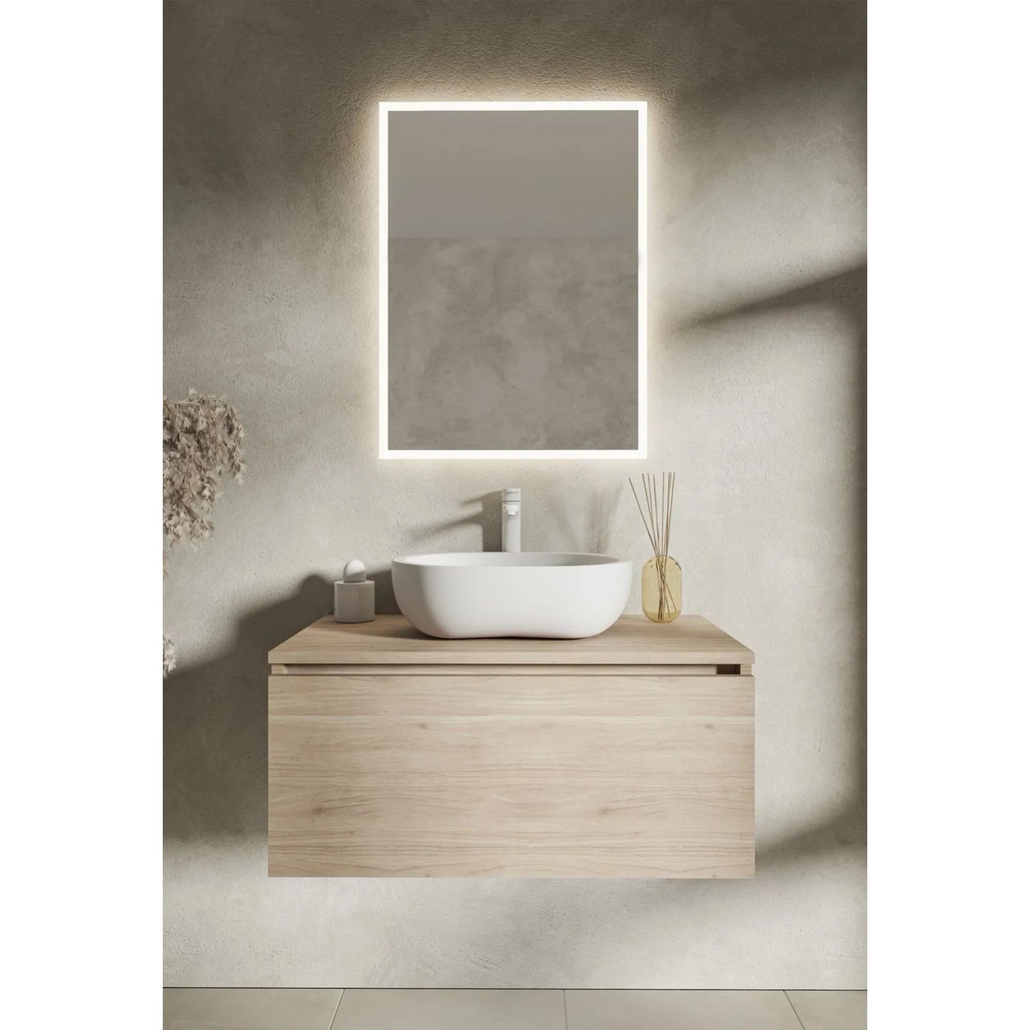 Lustro LED Style Czarne z włącznikiem automatycznym 60x80cm