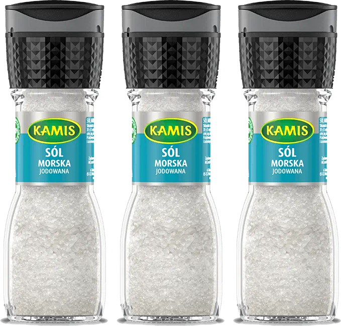 3x Sól morska Kamis, w młynku, 90g