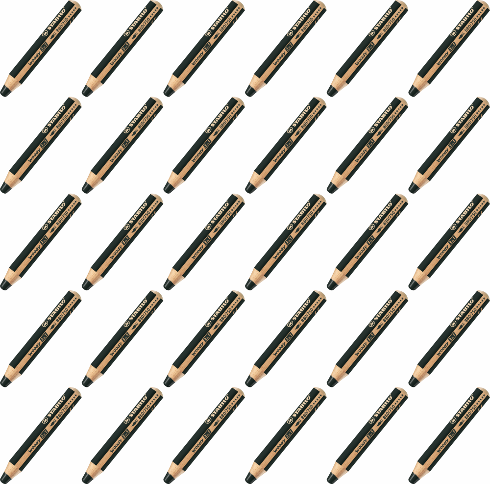 40x Kredka Stabilo Woody 3 w 1, 1 sztuka, czarny