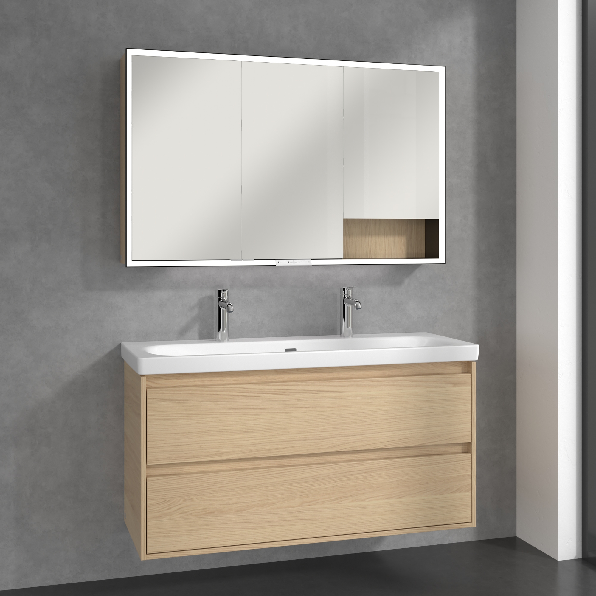 Villeroy & Boch My View+ szafka 120x16,8x75 cm z lustrem Nordic Oak B48112VJ