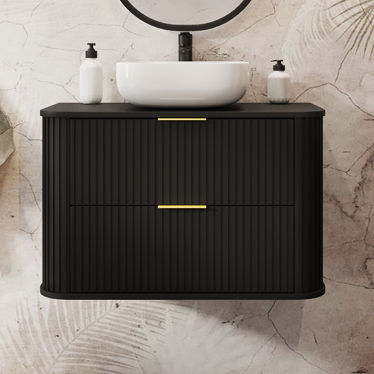 Rodan Elegance szafka z blatem 80,4x41,5x51,7 cm podumywalkowa wisząca czarna