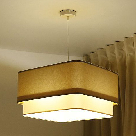 BPS Koncept Kwadro Duo Sue lampa wisząca 1x60 W biała-złota-beżowa KWD-011