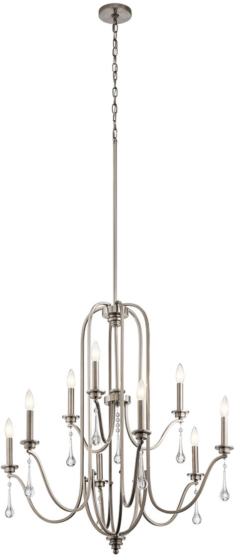 Quintiesse Karlee lampa wisząca 9x60 W klasyczny pewter QN-KARLEE9