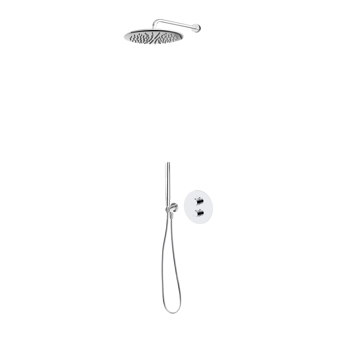 Zestaw Oltens Katla bateria podtynkowa termostatyczna z deszczownicą 30 cm Sondera i kompletem prysznicowym Ume chrom 36608100 - Wysyłka w 24h