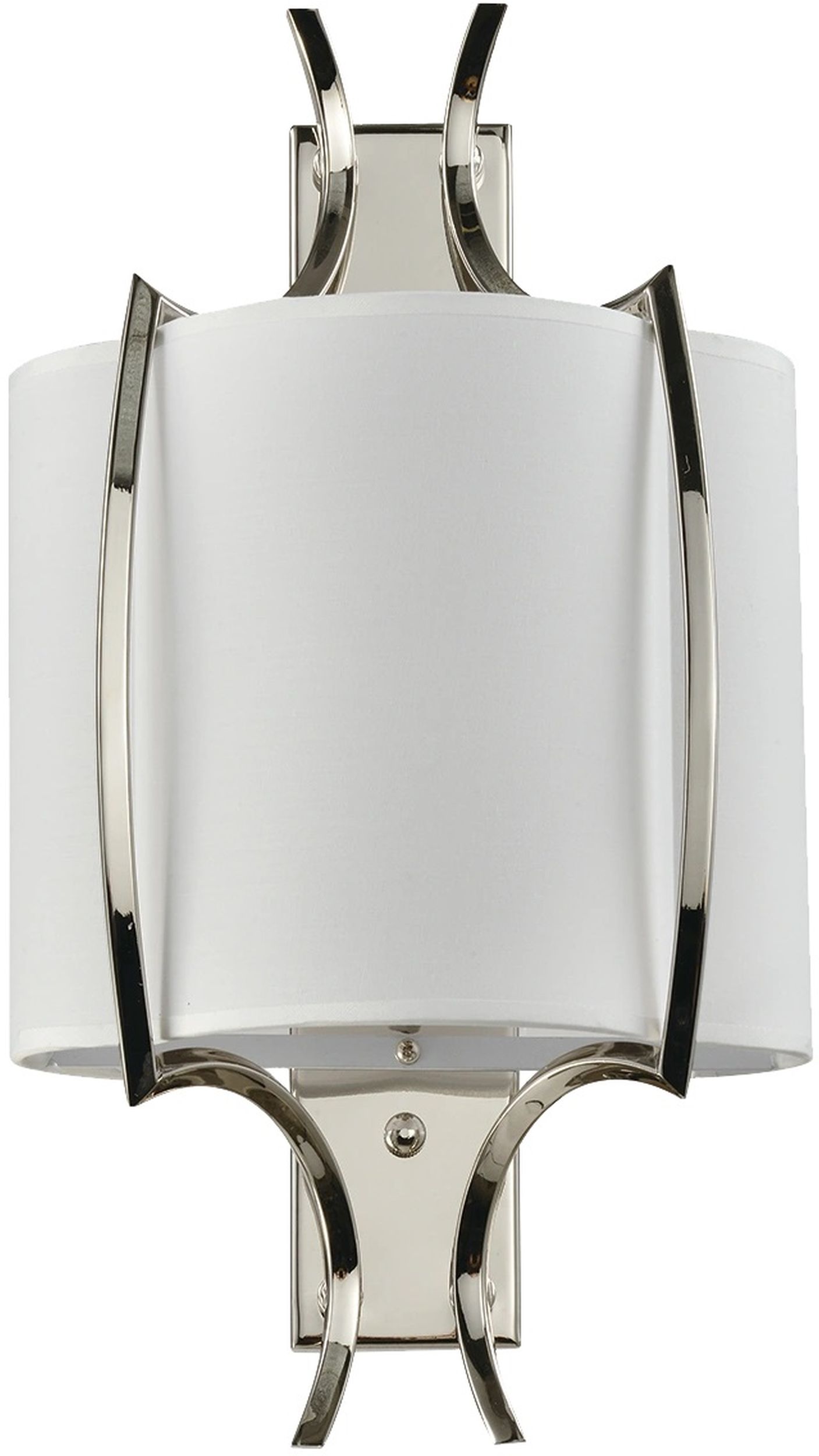 CosmoLight Faro kinkiet 1x40W nikiel/biały W01053NI-WH