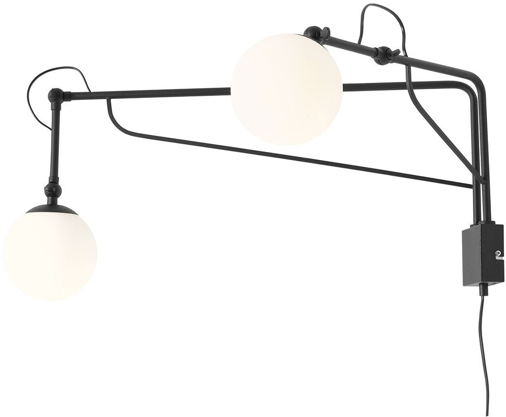 Aldex Soho Glass kinkiet 2x10 W czarny 1105D1