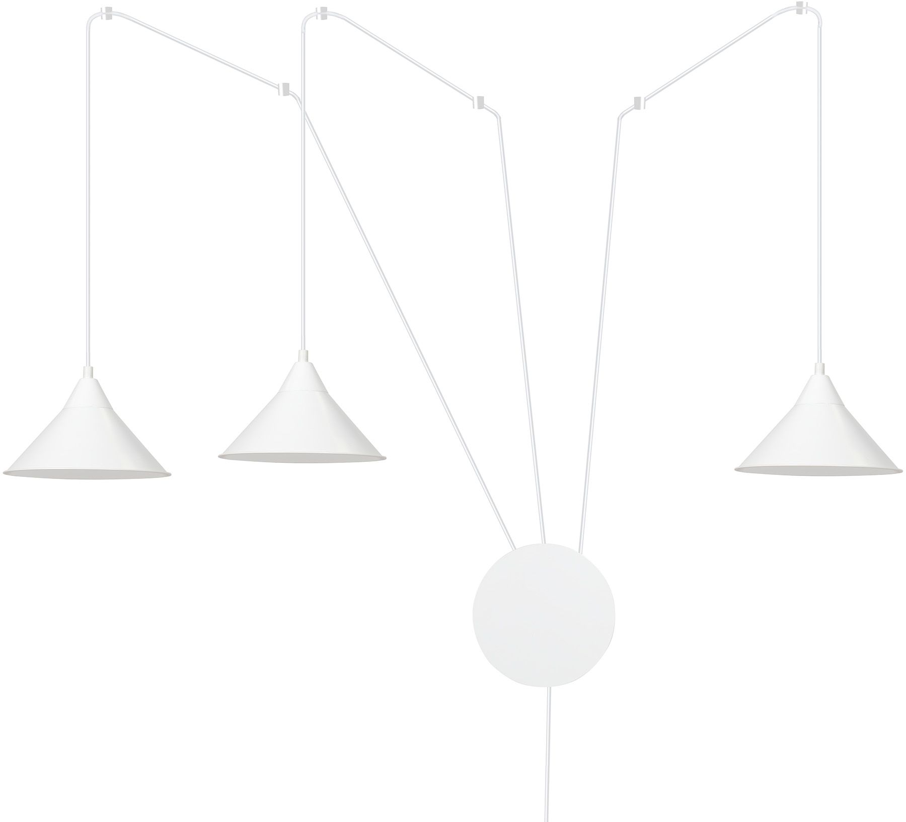 Emibig Abramo lampa wisząca 3x15 W biała 159/3