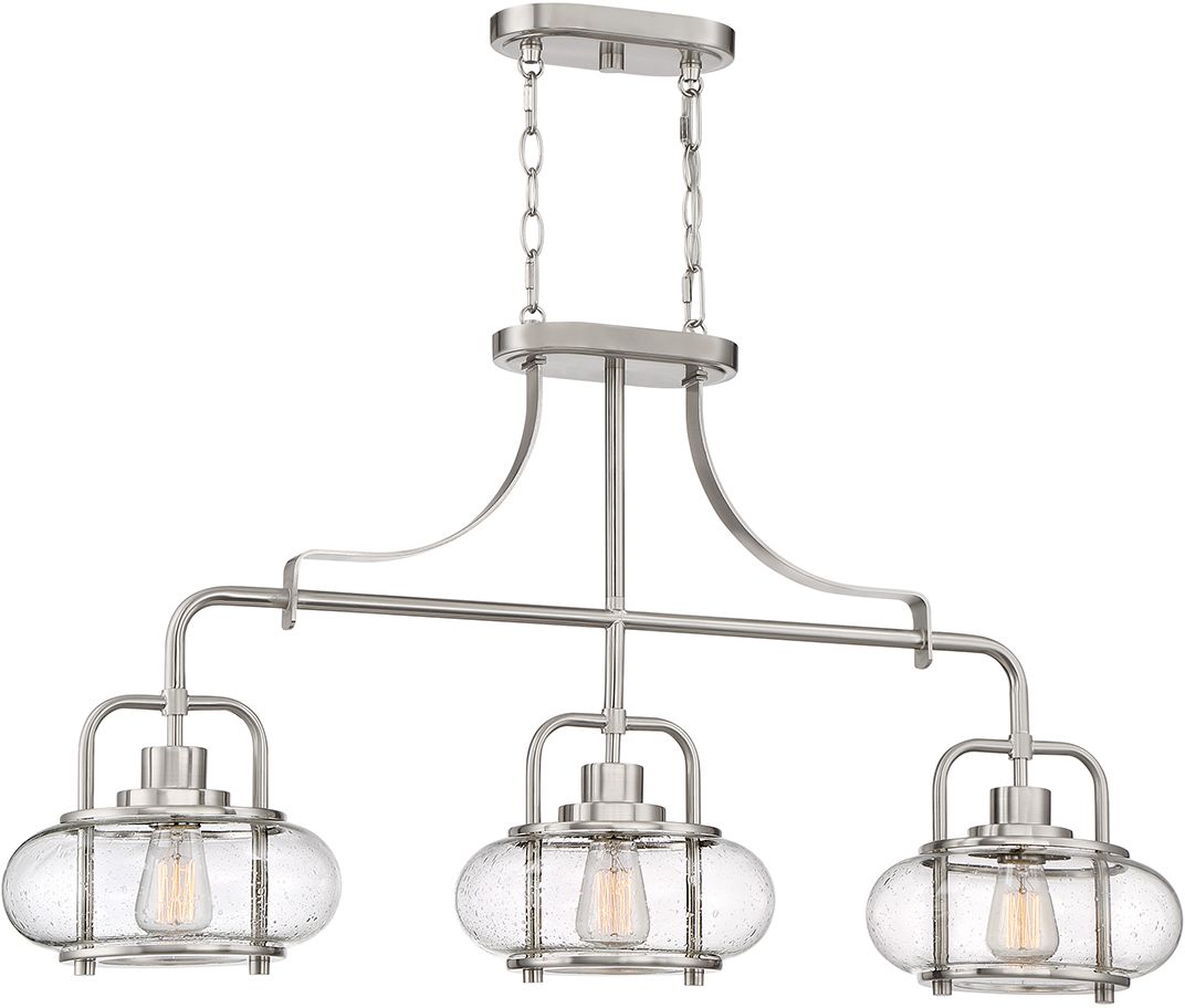 Elstead Lighting Trilogy lampa wisząca 3x60 W szczotkowany nikiel QZ-TRILOGY-ISLE-BN