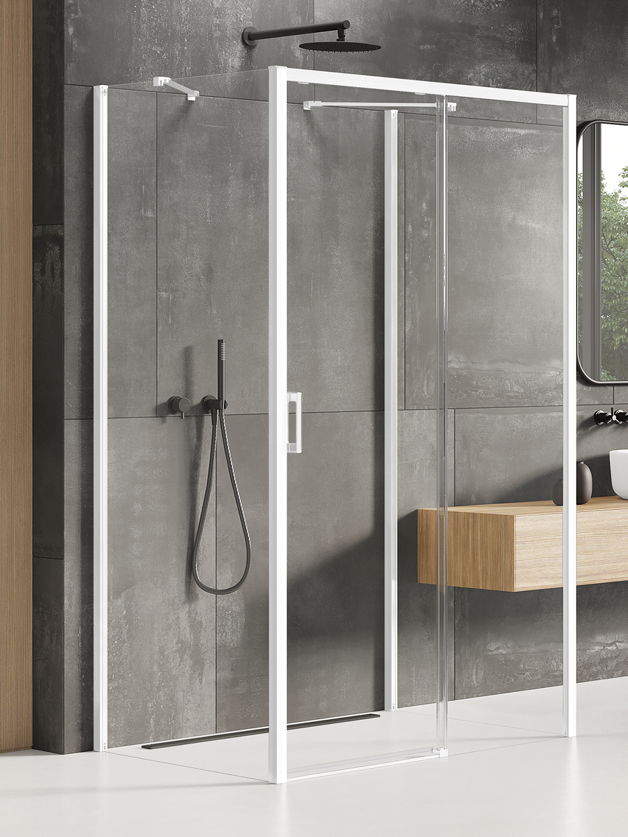 New Trendy Prime White kabina prysznicowa 130x70 cm prostokątna biały mat/szkło przezroczyste K-1044