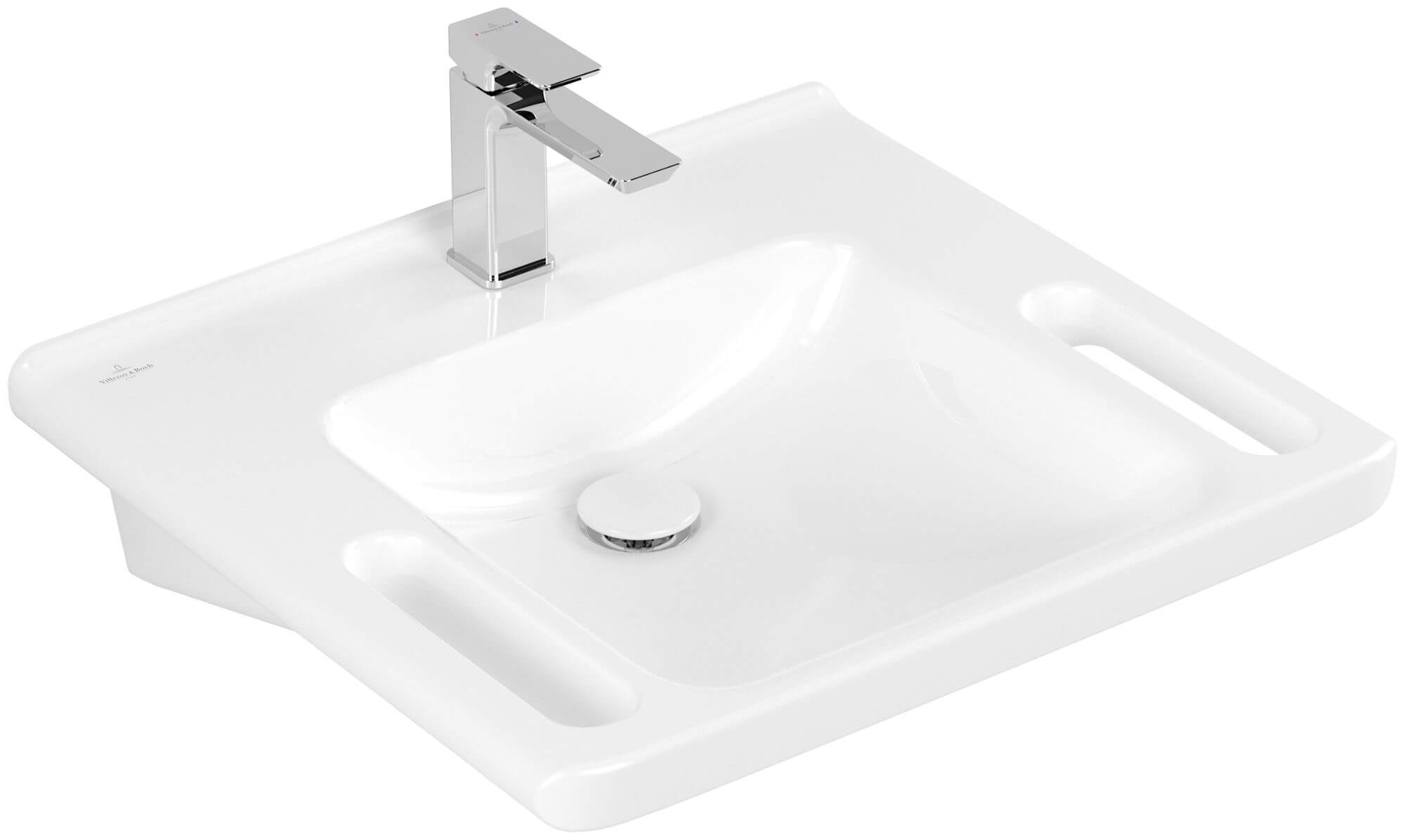 Villeroy & Boch ViCare umywalka 60x55 cm prostokątna ścienna CeramicPlus Weiss Alpin 4A6861R1