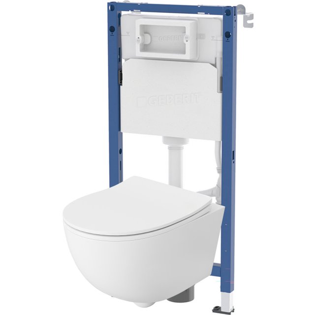 GEBERIT Zestaw podtynkowy mechaniczny BASIC 50, miska ERIE bezkołnier