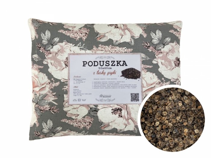 Poduszka z łuską gryki 50x60 wz. 7 peonia