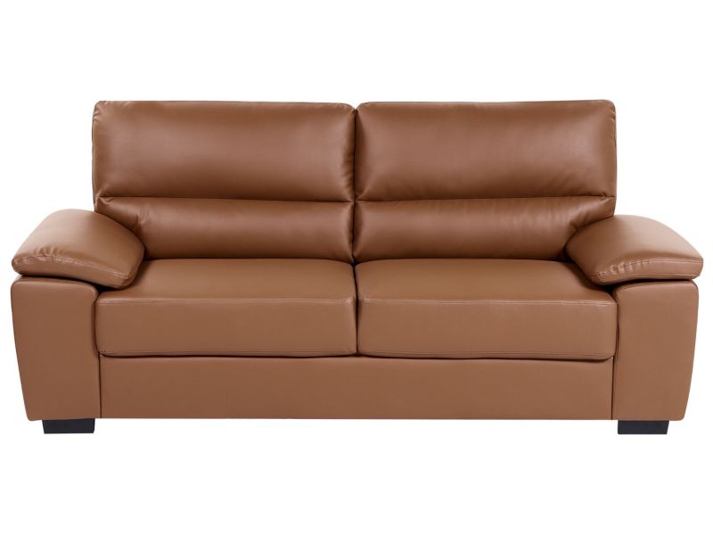 Sofa Vogar Ekoskóra Złoty brąz dla 3 osób 1 szt.