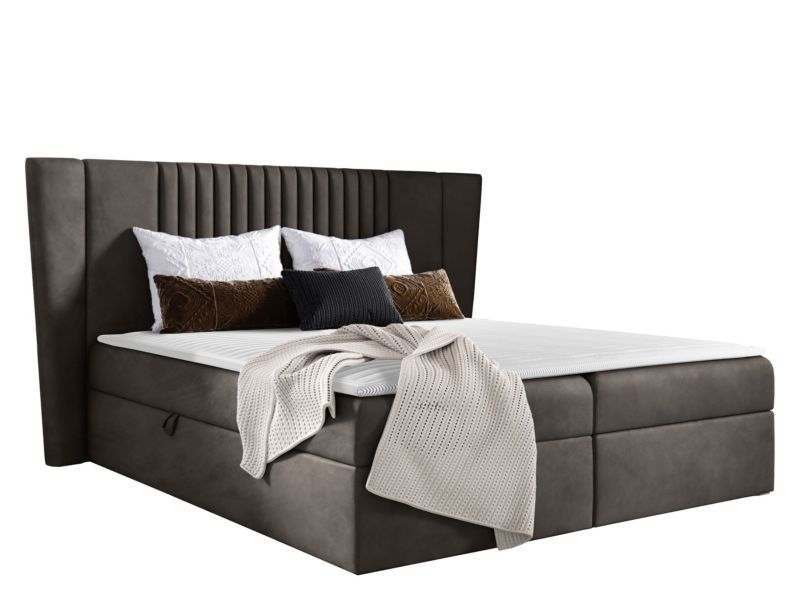 Łóżko kontynentalne MIRJAN 24 Spark 160x200 szary umbra 1 szt.