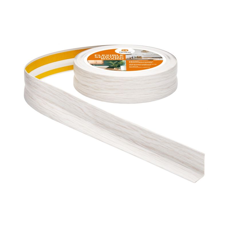 Listwa przypodłogowa PCV 32x23 mm QUEST, samoprzylepna elastyczna, miękka listwa podłogowa - 25 m, brzoza, 1szt.