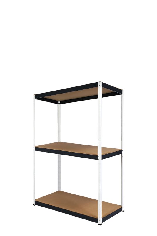 Regał metalowy MODO24 magazynowy warsztatowy biało-grafitowy helios 90x110x45cm 3 półki po 400 kg 1 szt.