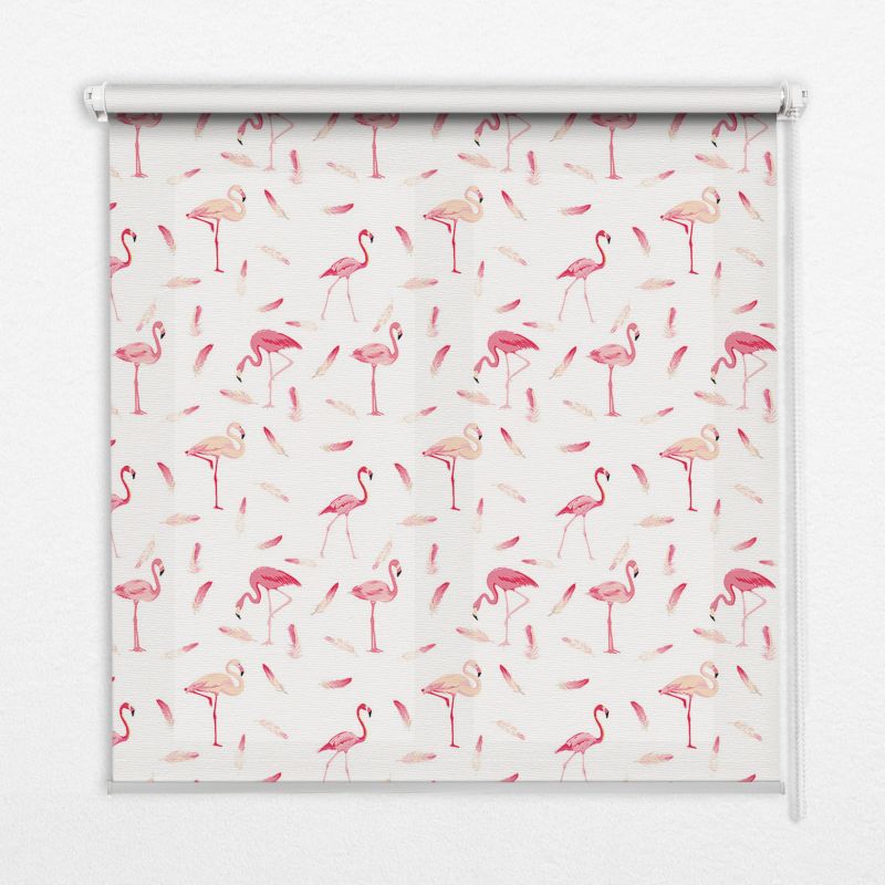 Roleta Przepuszczające Światło Tulup 150x140 cm Flamingi I Ich Pióra Montaż do ściany/sufitu 1 szt.