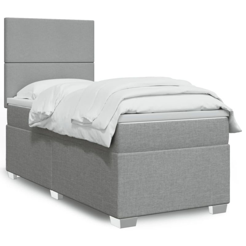 Łóżko kontynentalne WaszeMeble 90x200 cm jasnoszare WM-3292664 1 szt.
