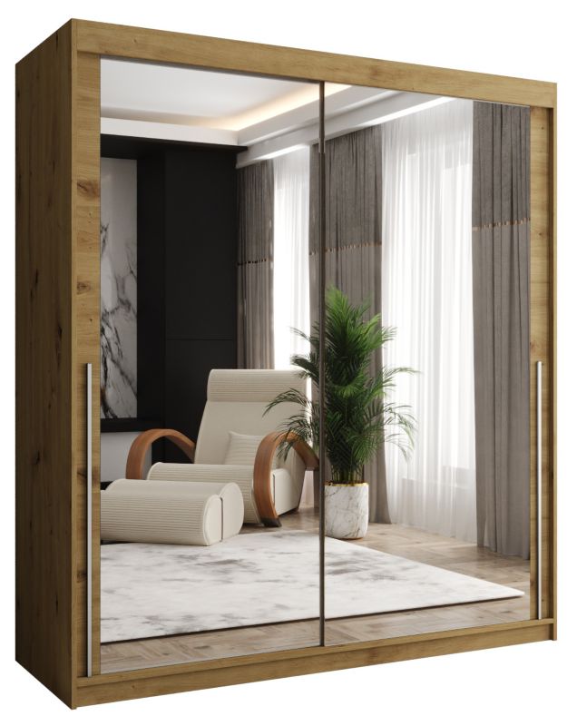Szafa przesuwna z lustrem Garderoba SIMA T3 180 artisan + u. srebrny 1 szt.