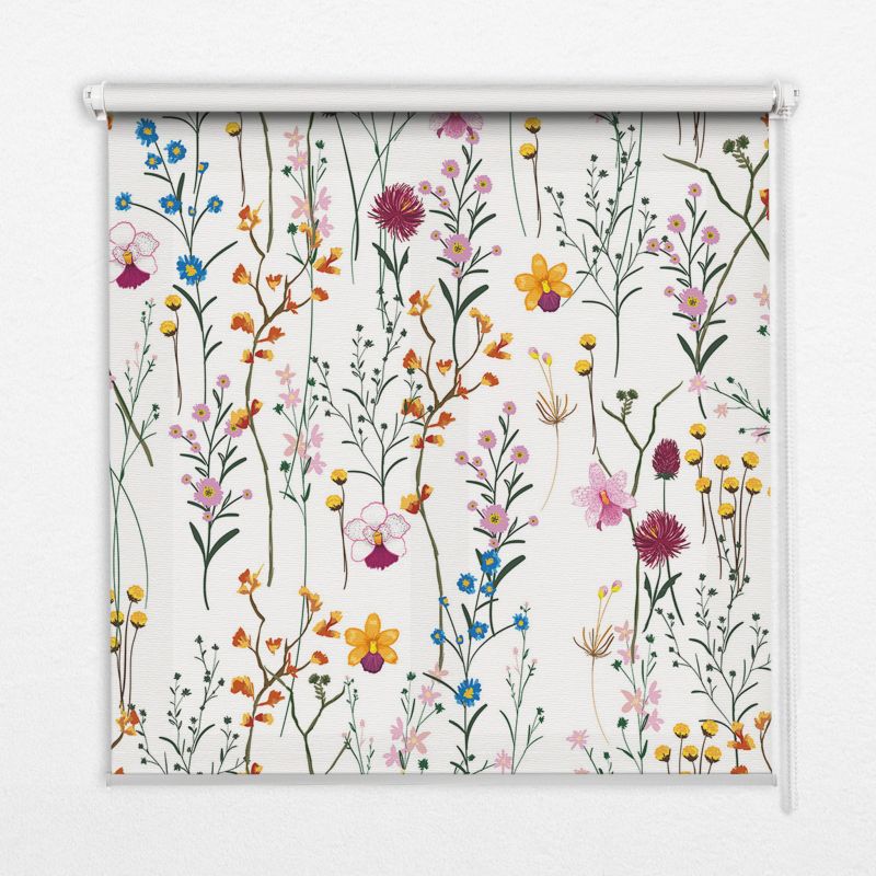 Roleta Do Sypialni Tulup 60x140 cm Kolorowe Kwiatki Montaż do ściany/sufitu 1 szt.