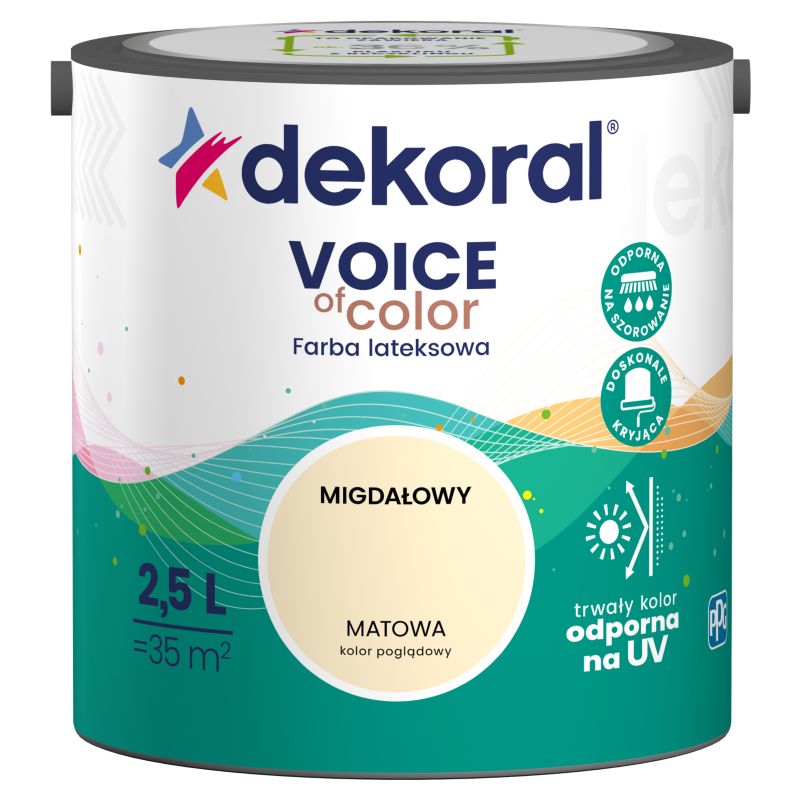 Farba kolorowa Dekoral Voice of Color migdałowy 2,5 l