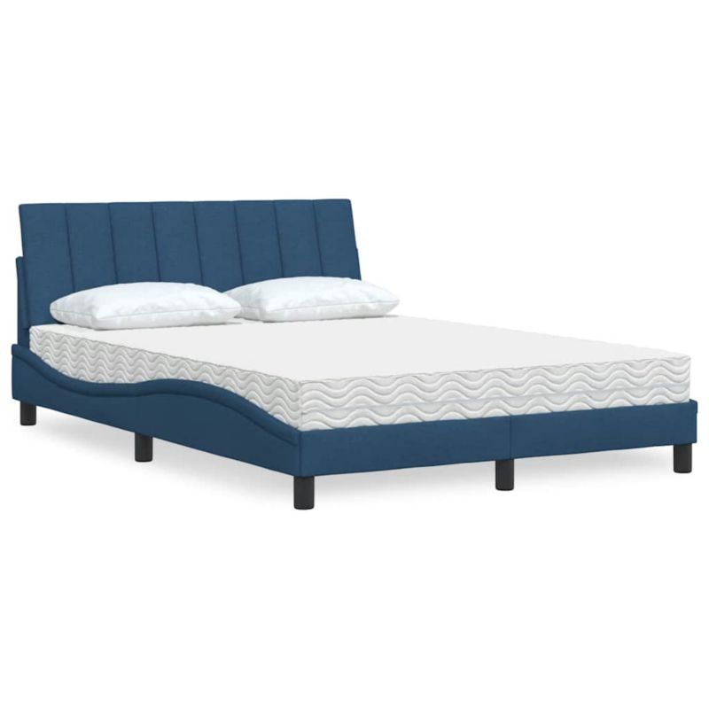Łóżko z materacem WaszeMeble 120x200 cm Niebieski tkanina WM-3310523 1 szt.