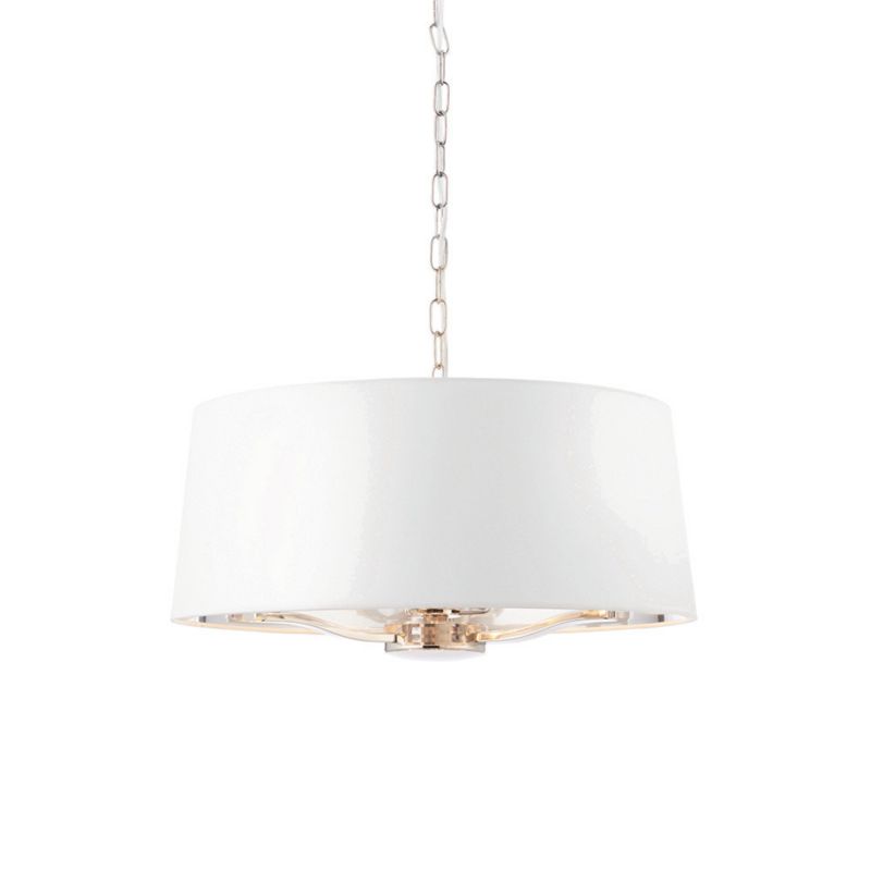 Lampa sufitowa biały abażur Endon HARVEY niklowana biała 3xE14x15W IP20 - 1 szt