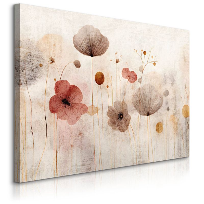 Obraz Muralo Salonu Polne Kwiaty Maki Styl Vintage Abstrakcja 70x50 cm 1 szt.