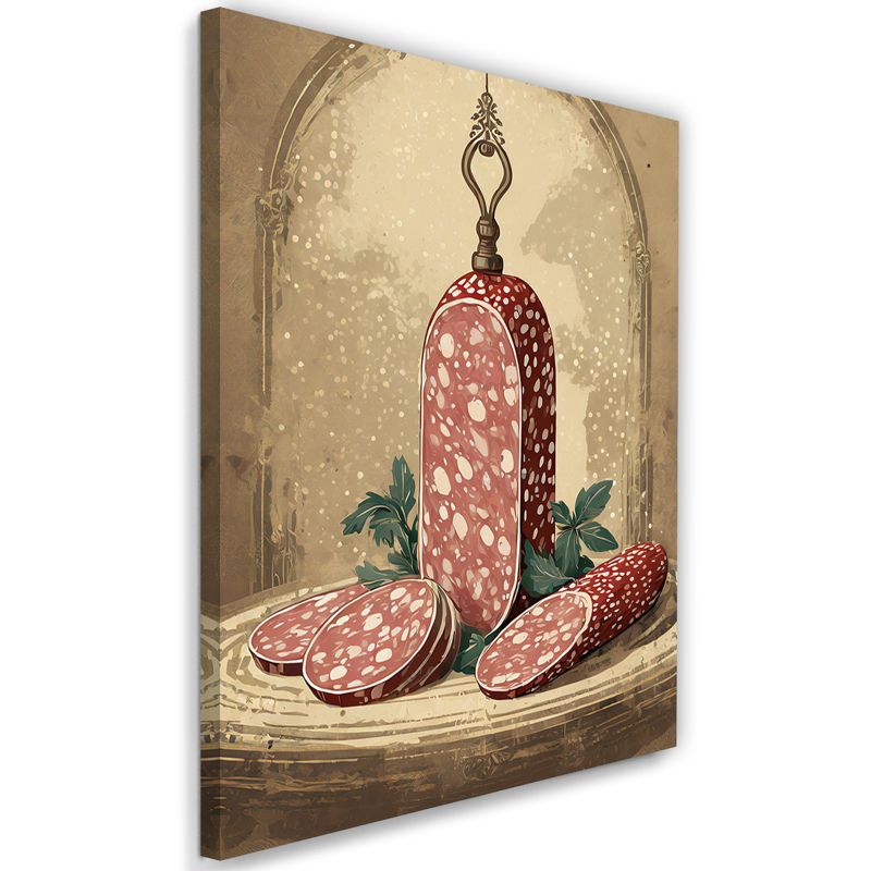 Obraz do kuchni restauracji Feeby Salami Jedzenie w stylu Retro 40x60cm 1szt