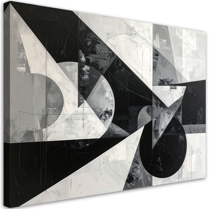 Obraz do salonu sypialni biura loftu Feeby Czarno biała abstrakcyjna kompozycja 60x40cm 1szt