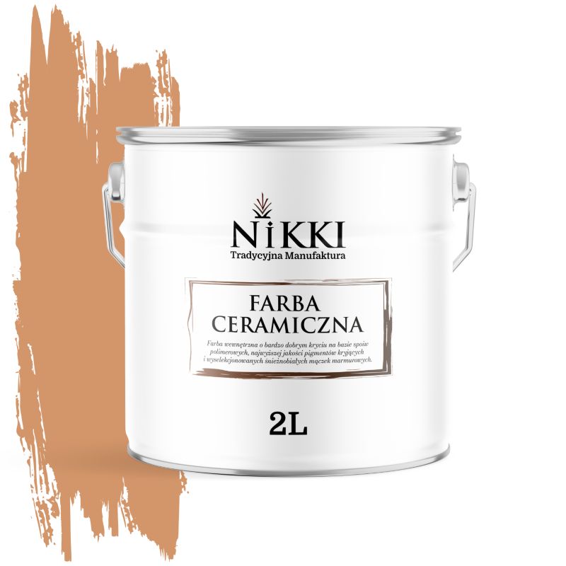 Farba Ceramiczna Wewnętrzna Ściany i Sufity NIKKI Herbaciany H6135 Głęboki Mat 2L