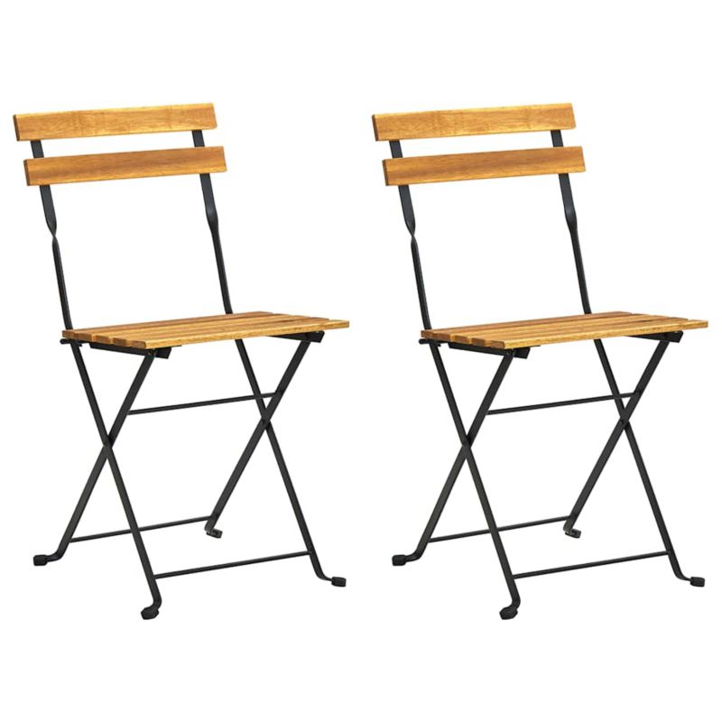 Krzesła ogrodowe składane WaszeMeble z drewna akacjowego brązowe WM-313160 2 szt.