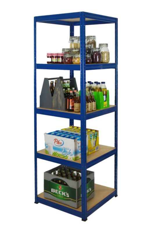 Regał metalowy MODO24 magazynowy stojak niebieski helios 196x40x40cm 5 półek po 175 kg 1 szt.