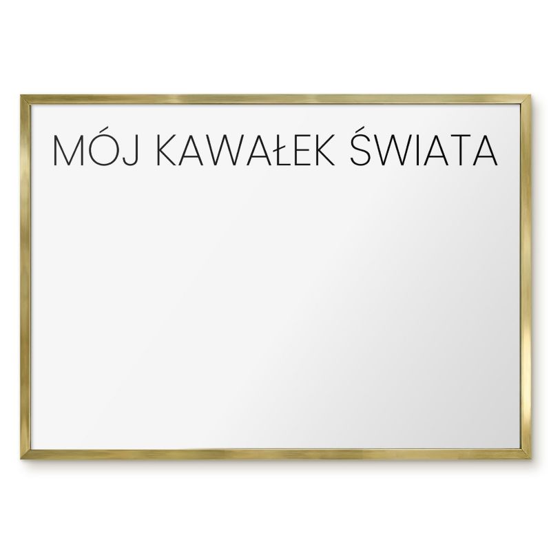 Tablica Magnetyczna Tulup 70x50 cm Mój kawałek świata 3 - Złota rama Do salonu, sypialni 1 szt.
