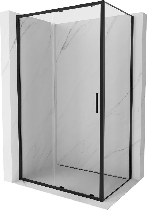 Kabina prysznicowa Mexen Exo rozsuwana 125 x 90 cm transparent czarna 1 szt.