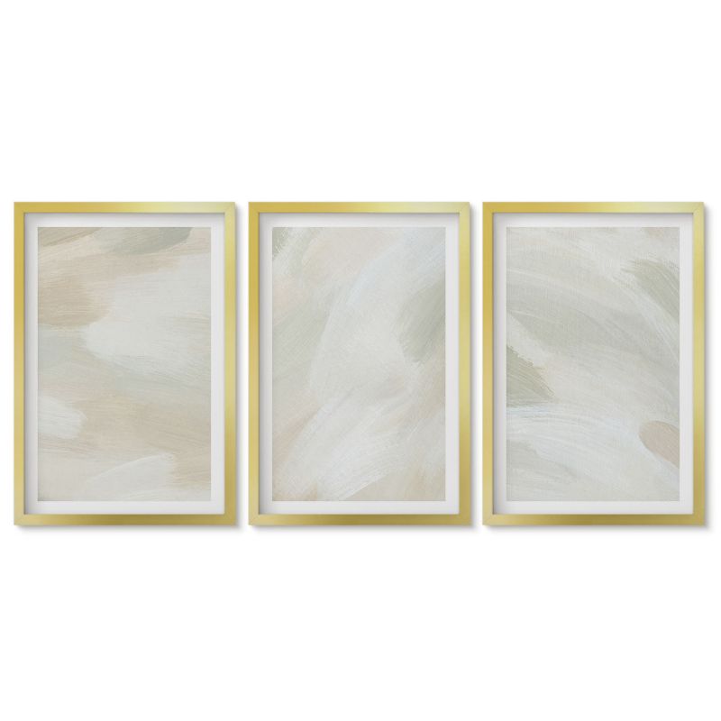 Obrazy w złotej ramie Tulup 40x60 cm Jasne farby abstrakcja boho Dekoracja ścienna do przedpokoju 1 kpl