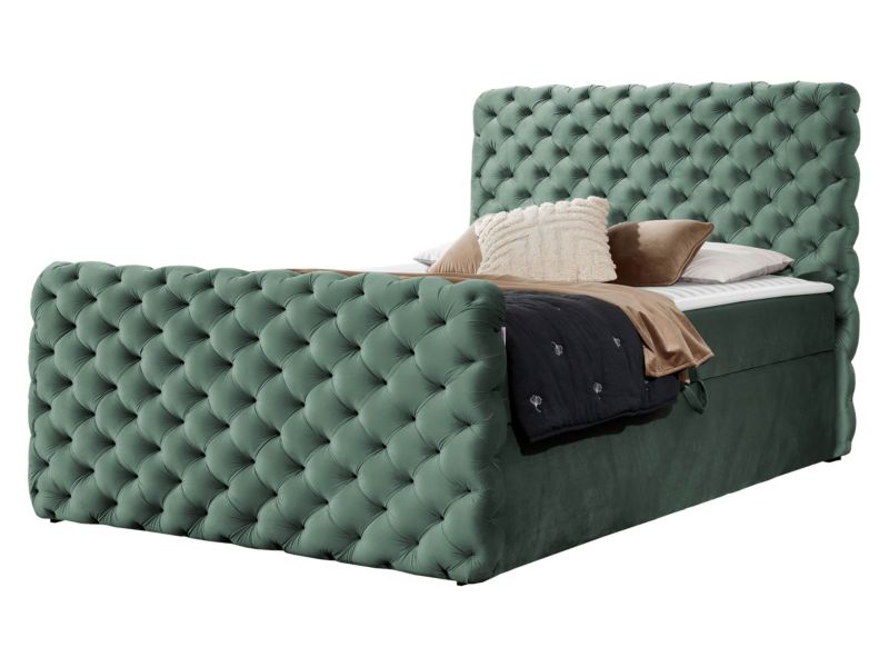Łóżko kontynentalne MIRJAN 24 Chesterfield Lux 120x200 miętowy 1 szt.