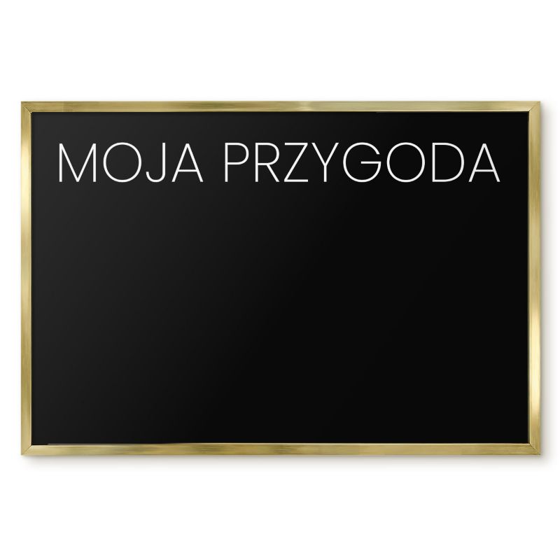 Tablica Do Magnesów Tulup 60x40 cm Moja przygoda 8 - Złota rama Do salonu, sypialni 1 szt.