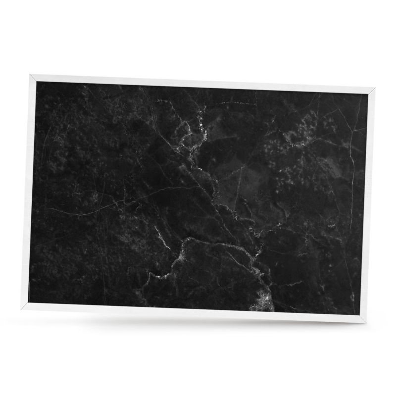 Ozdobna tablica na magnesy ArtPrintCave 60x40 Czarny marmur w białej ramie 1szt