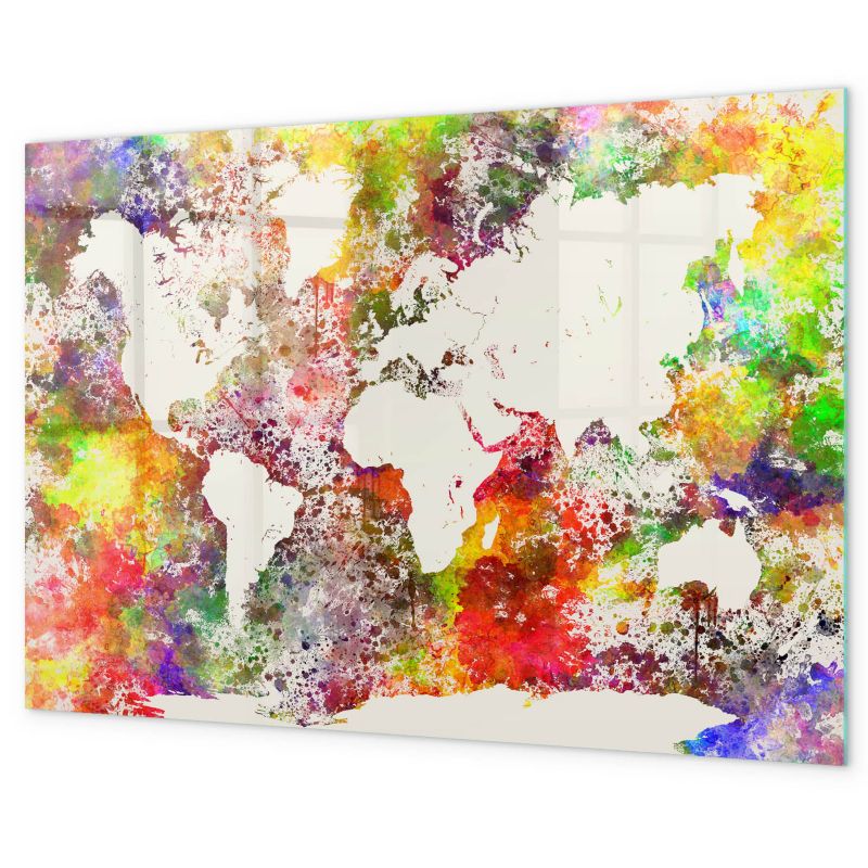 Tablica Magnetyczna Tulup 90x60 cm Mapa świata akwarelowa Z magnesami neodymowymi 1 kpl