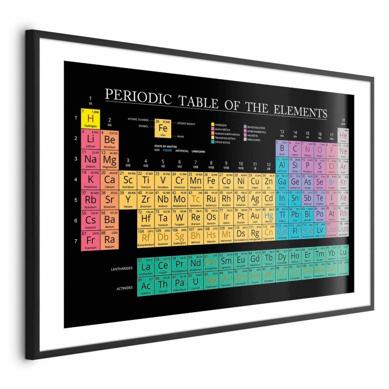 Plakat Artgeist Tablica Mendelejewa 90x60 cm z ramą czarną 1 szt