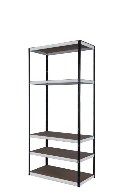 Regał metalowy MODO24 magazynowy stojak grafitowo-biały helios 180x90x30cm 5 półek po 175 kg 1 szt.