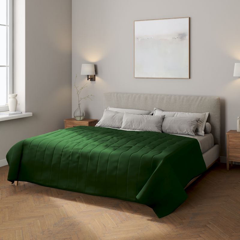 Narzuta pikowana w pasy Dekoria 170 x 210 cm zielony 1 szt.