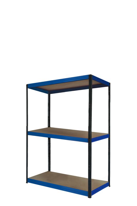 Regał metalowy MODO24 magazynowy warsztatowy grafitowo-niebieski helios 90x100x30cm 3 półki po 350 kg 1 szt.