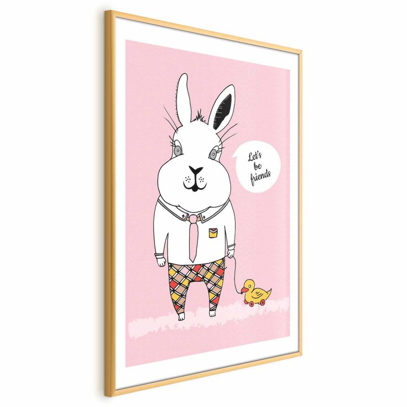 Plakat Artgeist Przyjaciel królika 40x60 cm z ramą złotą 1 szt