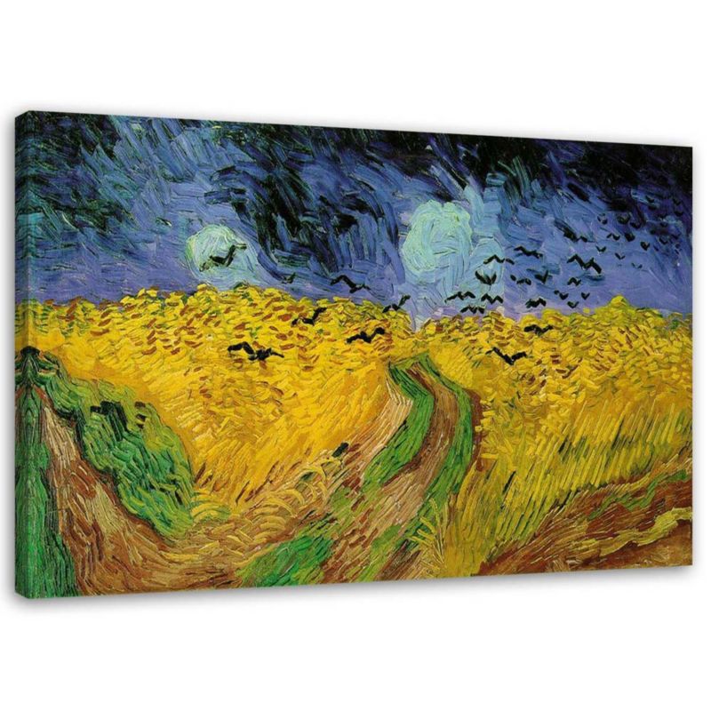 Obraz na płótnie Feeby Pole pszenicy z krukami - V. van Gogh reprodukcja 100x70cm 1szt