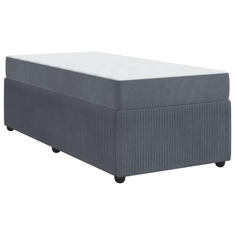 Łóżko z materacem WaszeMeble 100x200 cm Ciemnoszary tkanina WM-3398361 1 szt.