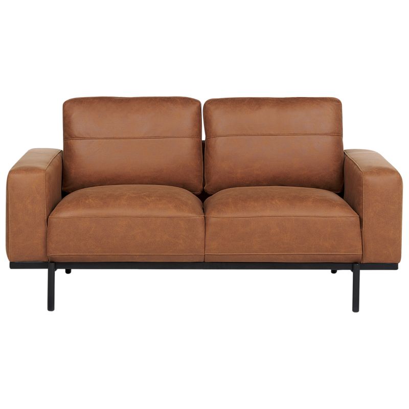 Sofa dla 2 osób Sovik Ekoskóra Brązowy 1 szt.
